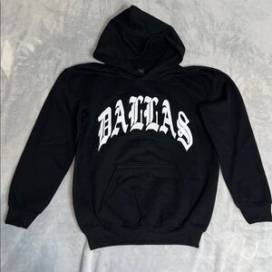 El Chuy Black Hoodie with White 'Dallas' Print